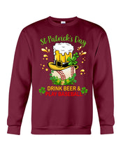Load image into Gallery viewer, Baseball Drink Beer Day St Patrick's Day Gift For Baseball Lovers Sweatshirt
