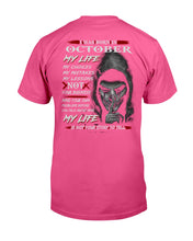 Load image into Gallery viewer, I Was Born In October My Life My Choices My Mistakes My Lessons Guys Tee