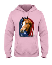 Load image into Gallery viewer, Horse Covered Into USA Flag Meaningful Gift For Men Hoodie