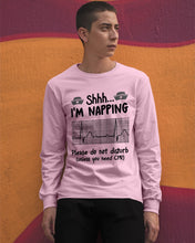 Load image into Gallery viewer, Cute Coffee Cup Shh I’m Napping Please Do Not Disturb Gift For Nurse Unisex Long Sleeve