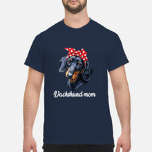 Load image into Gallery viewer, Dachshund Mom With Polka Dots Hair Red Bow Gift For Dog Lovers Guys Tee