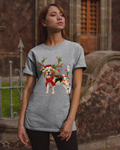 Load image into Gallery viewer, Beagle Gorgeous Reindeer Xmas Lights Gift For Dog Lovers Guys Tee