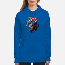 Load image into Gallery viewer, Dachshund Mom With Polka Dots Hair Red Bow Gift For Dog Lovers Hoodie