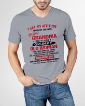 Load image into Gallery viewer, I Get My Attitude From My Freakin' Awesome Grandma Who Was Born In April Guys V-Neck