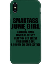Load image into Gallery viewer, Birthday Gift For Smartass June GirlHeart On Her Sleeve Phone case
