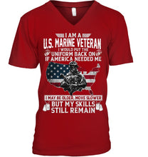 Load image into Gallery viewer, I Am A US Marine Veteran If America Needed Me Gift Guys V-Neck