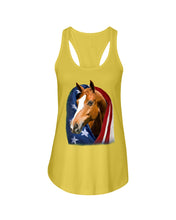 Load image into Gallery viewer, Horse Covered Into USA Flag Meaningful Gift For Men Ladies Flowy Tank