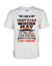 Load image into Gallery viewer, I'm A Grumpy Old Man I Was Born In May With My Heart Guys V-Neck