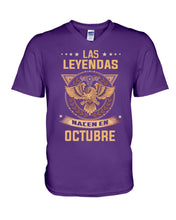Load image into Gallery viewer, Birthday Meaningful Gift Las Levendas Nacen En Octubre Guys V-Neck