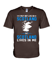 Load image into Gallery viewer, I May Not Live In Scotland But Scotland Lives In Me Custom Design Guys V-Neck