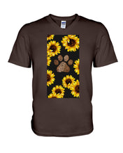 Load image into Gallery viewer, Dog Paw Sunflower Special Custom Design For Dog Lovers Guys V-Neck