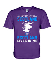 Load image into Gallery viewer, I May Not Live In Scotland But Scotland Lives In Me Custom Design Guys V-Neck