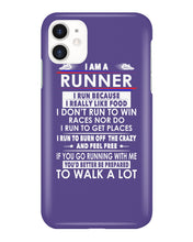 Load image into Gallery viewer, I Am A Runner I Run Because I Really Like Food Custom Design Phone case