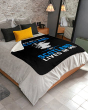 Load image into Gallery viewer, I May Not Live In Scotland But Scotland Lives In Me Custom Design Sherpa Blanket