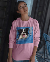 Load image into Gallery viewer, Border Collie In Denim Pocket Gift For Dog Lovers Unisex Long Sleeve
