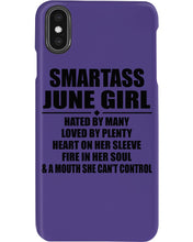 Load image into Gallery viewer, Birthday Gift For Smartass June GirlHeart On Her Sleeve Phone case