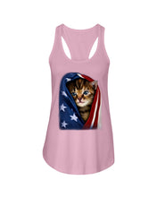 Load image into Gallery viewer, Lovely Tote Bag Cat In American Flag Gift For Cat Lovers Ladies Flowy Tank