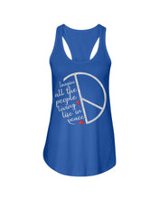 Load image into Gallery viewer, Image All The People Living Life In Peace Custom Design For Friends Ladies Flowy Tank