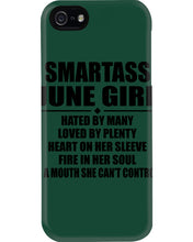 Load image into Gallery viewer, Birthday Gift For Smartass June GirlHeart On Her Sleeve Phone case