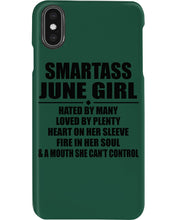 Load image into Gallery viewer, Birthday Gift For Smartass June GirlHeart On Her Sleeve Phone case