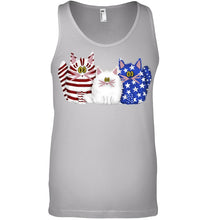 Load image into Gallery viewer, Three Cute Cats And US Flag Gift For Cats Lovers Unisex Tank Top