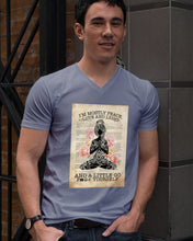 Load image into Gallery viewer, I'm Mostly Peace Love And Light Yoga Gift For Yoga Lovers Guys V-Neck