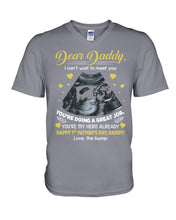 Load image into Gallery viewer, Gift From Bump To Daddy You're My Hero Already Happy Father's Day Guys V-Neck