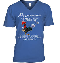 Load image into Gallery viewer, I Need Coffee A Nap A Vacation Duct Tape Hope And A Showel Guys V-Neck