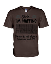 Load image into Gallery viewer, Cute Coffee Cup Shh I’m Napping Please Do Not Disturb Gift For Nurse Guys V-Neck