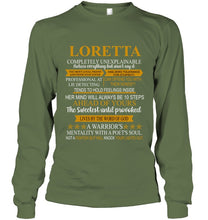 Load image into Gallery viewer, Loretta Custom Name Gift A Warrior's Mentality With A Poet's Soul Unisex Long Sleeve