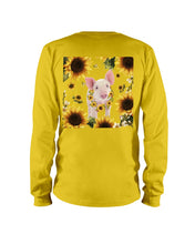 Load image into Gallery viewer, Beautiful Pig With Sunflowers Gift For Pig Lovers Unisex Long Sleeve