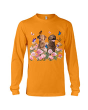 Load image into Gallery viewer, Gift For Dog LoversChesapeake Bay Retriever With Peonies Unisex Long Sleeve