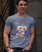 Load image into Gallery viewer, Butterfly Sunset On Beach Those We Love Don't Go Away Gift For Lover Guys V-Neck