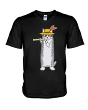 Load image into Gallery viewer, Cat Plays Flute Special Custom Design For Music Lovers Guys V-Neck