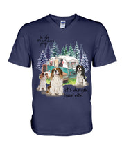 Load image into Gallery viewer, Cavalier King It's Who You Travel With Gift For Dog Lovers Guys V-Neck
