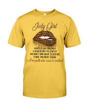 Load image into Gallery viewer, July Girl Hated By Many Loved By Plenty Trending For Birthday Gift Guys Tee
