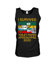 Load image into Gallery viewer, I Survived Toilet Paper Apocalupse 2020 Unique Custom Design Unisex Tank Top
