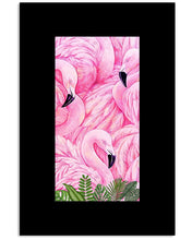Load image into Gallery viewer, Beautiful Flamingo And Feather Gift For Flamingo Lovers Vertical Poster
