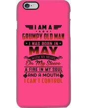 Load image into Gallery viewer, I'm A Grumpy Old Man I Was Born In May With My Heart Phone case
