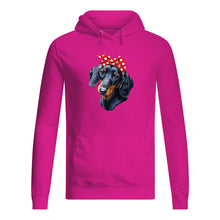 Load image into Gallery viewer, Dachshund Mom With Polka Dots Hair Red Bow Gift For Dog Lovers Hoodie
