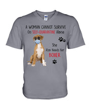Load image into Gallery viewer, A Woman Can't Survive On Self-quarantine Alone Also Needs Boxer Guys V-Neck
