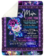 Load image into Gallery viewer, Gift For  Mom  You Are The World Unique Special Custom Design Sherpa Blanket
