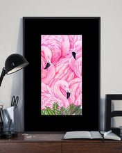 Load image into Gallery viewer, Beautiful Flamingo And Feather Gift For Flamingo Lovers Vertical Poster
