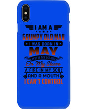 Load image into Gallery viewer, I'm A Grumpy Old Man I Was Born In May With My Heart Phone case
