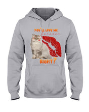 Load image into Gallery viewer, Cat With Red Lips You'll Love Me Forever Gift For Cat Lovers Hoodie
