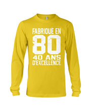 Load image into Gallery viewer, Fabrique En 80 40 Ans D'Excellence Custom Design Gift For Friends Unisex Long Sleeve
