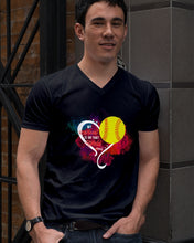 Load image into Gallery viewer, Lovely Phone Case My Heart Is On Field Gift For Softball Lovers Guys V-Neck
