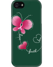 Load image into Gallery viewer, Faith Butterfly Breast Cancer Awareness Custom Design Phone case
