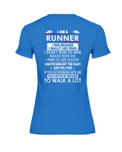 Load image into Gallery viewer, I Am A Runner I Run Because I Really Like Food Custom Design Ladies Tee
