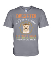 Load image into Gallery viewer, Daughter The Soul Of Witch The Fire Of Lioness Guys V-Neck
